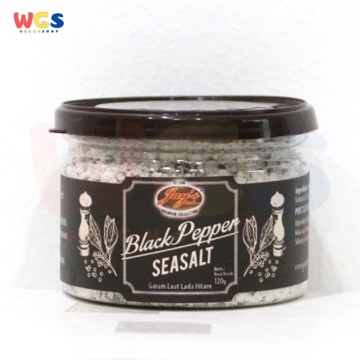 

Siap Kirim Garam Laut Lada Hitam Jays Black Pepper Seasalt Sea Salt 120 Gr