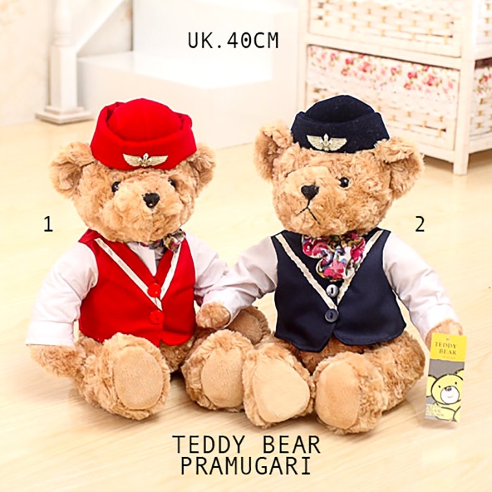 boneka teddy bear pramugari beruang import bear pesawat garuda indonesia