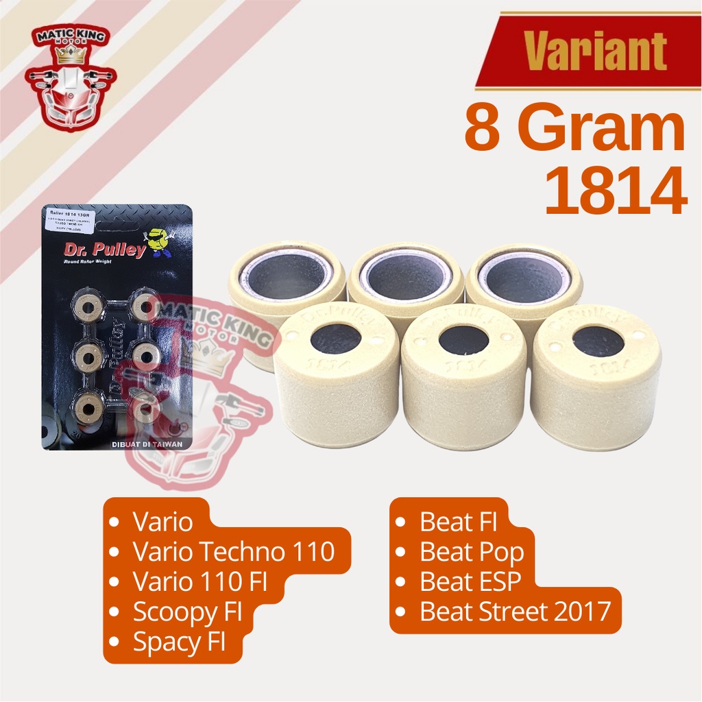 Roller Beat Fi ESP 110 Vario 110 Spacy/Scoopy Fi 110 dr pulley 7gr sd 15gr tipe 1814