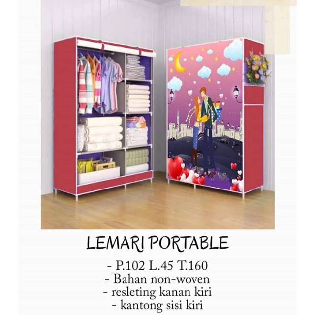 LEMARI PORTABLE RAK BAJU PORTABLE Shopee Indonesia LEMARI PORTABLE RAK BAJU PORTABLE Shopee Indonesia