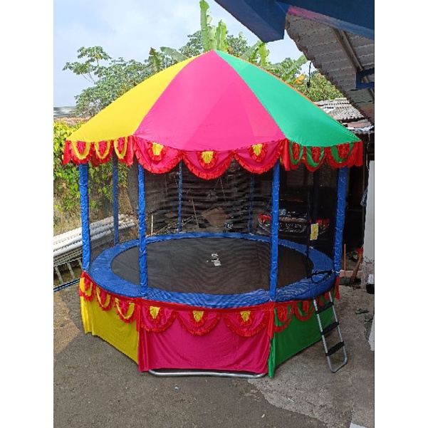 BOULDER Trampoline 12 feet import + Atap roknya