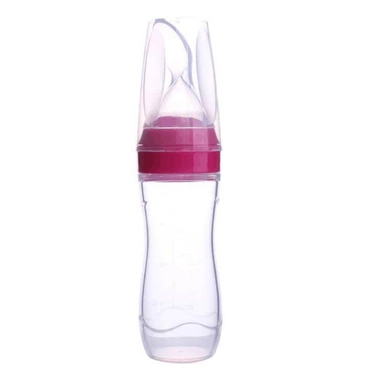 LIN047 -  Baby Silicone Squeeze Feeder (Sendok Silikon Bayi) + Tutup  Import