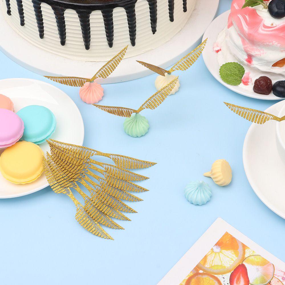 R-flower 50Pcs Hollowed Wings Cupcake Toppers Dekorasi Pesta Ulang Tahun Wings Coklat Dekorasi