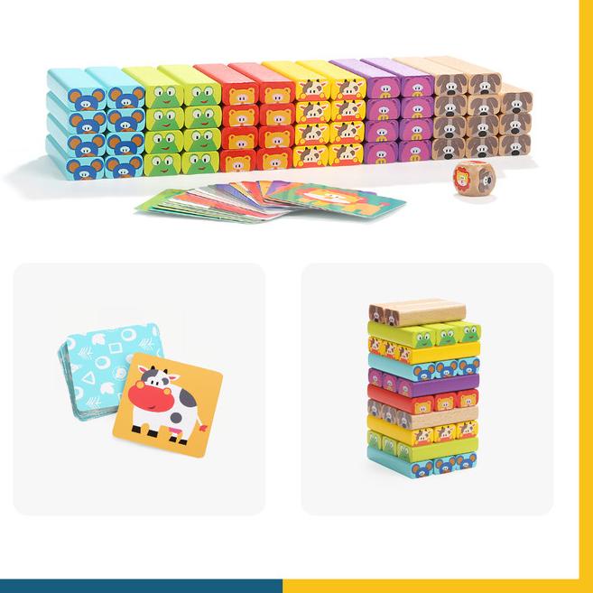 '↔ TOP BRIGHT Jenga - Motif Animal ★★★ 6CA