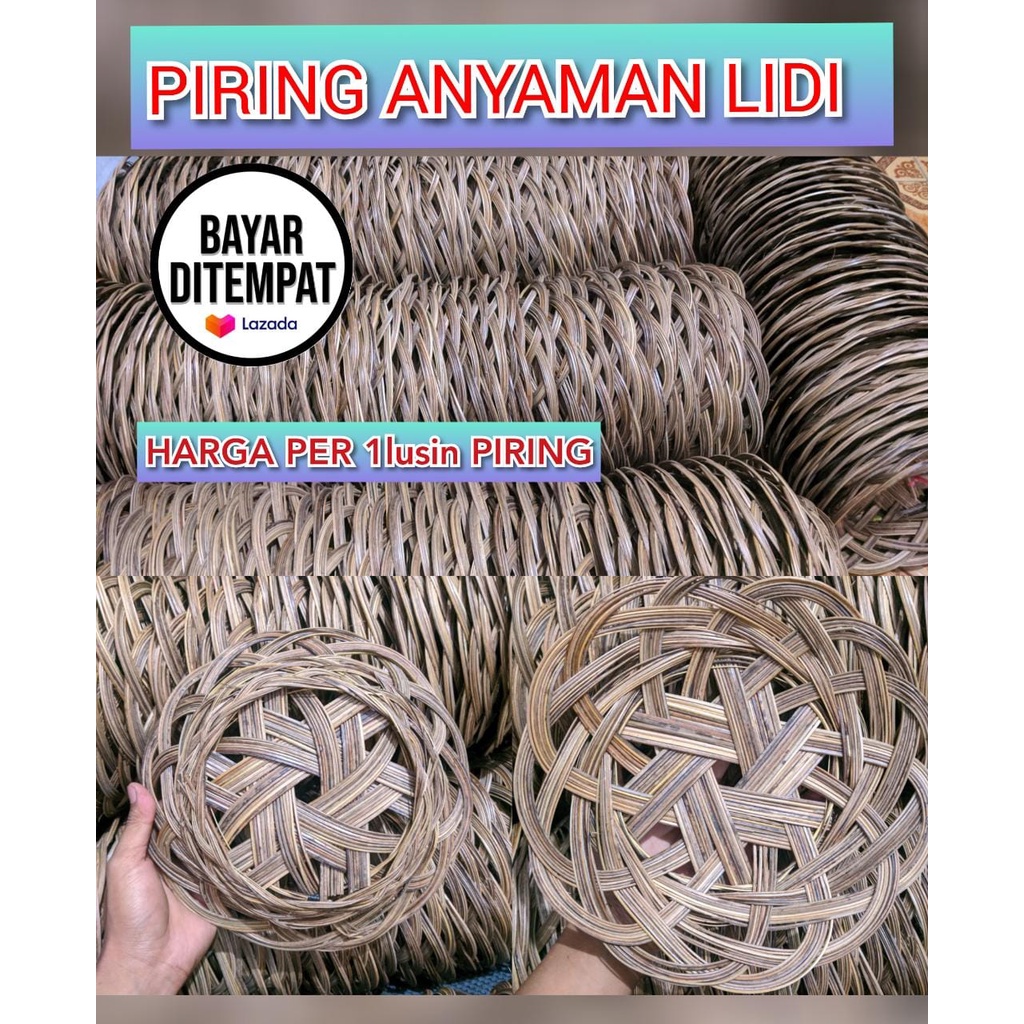 PIRING ANYAMAN LIDI paket 1 LUSIN (PERNIS ATAU NON PERNIS)|PIRING HAJATAN|PIRING MAKAN