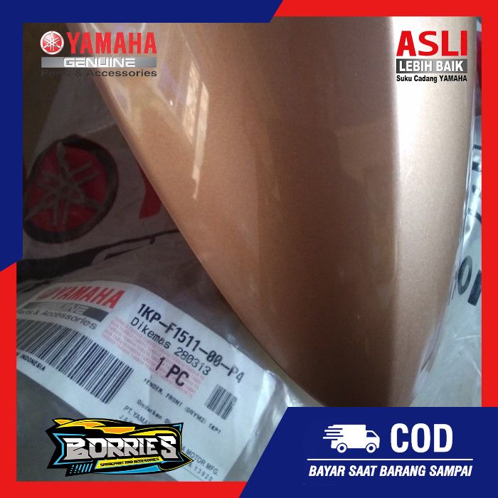 SPAKBOR SLEBOR SELEBOR FENDER DEPAN YAMAHA MIO SOUL GT COKLAT MUDA ORIGINAL ORI ASLI YGP 1KP-F1511-0