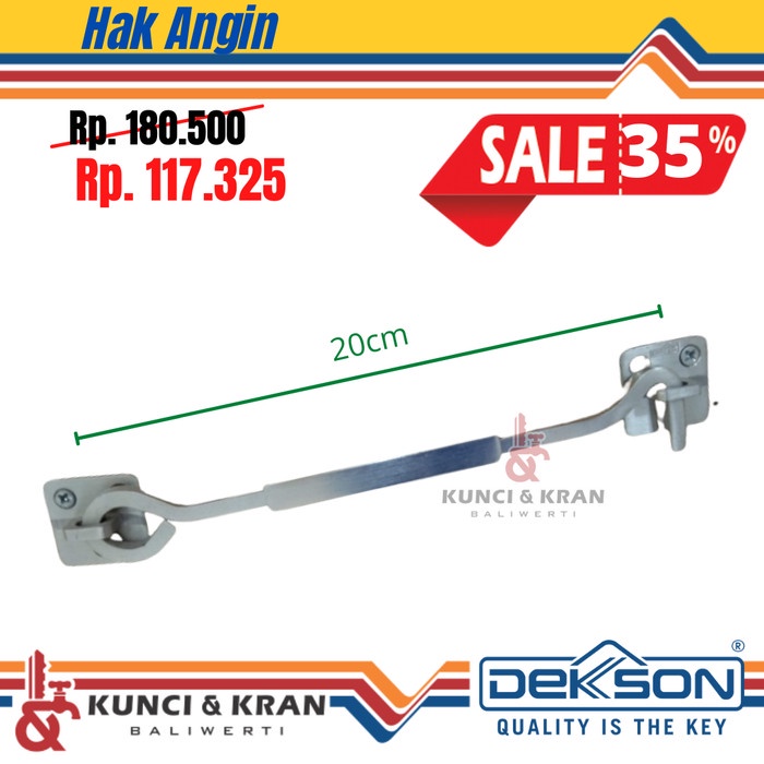 Hak angin DEKKSON / DEKSON HA DKS SQ01 8" SSS Penahan Jendela kayu