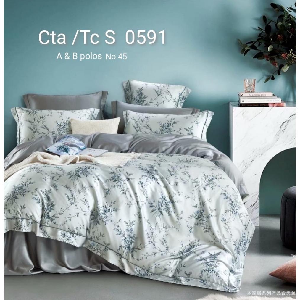 SPREI 160X200 TENCEL S KATUN SUTRA HALUS ( SEPRAI ONLY ) SUDUT KARET FREE SARUNG BANTAL GULING - QUE