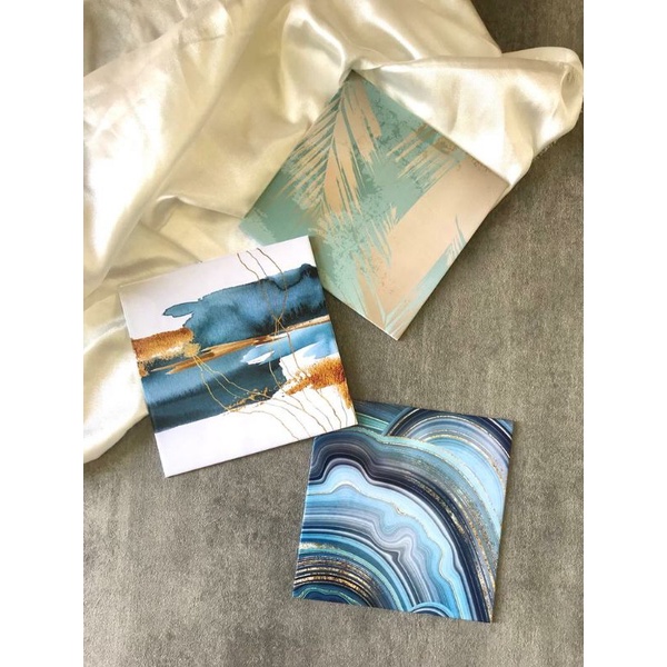 Tatakan Kue / Alas Kue Lebaran Ramadhan / Cake Board / Hampers Lebaran Green Abstract