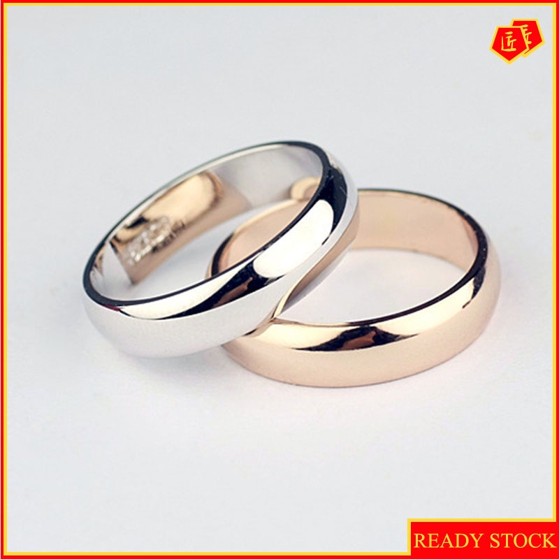 [Ready Stock]Fashion Simple Rose Gold Glossy Ring for Women