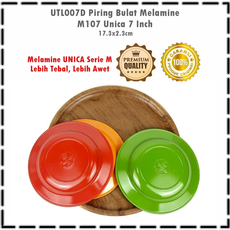 UTL007D Piring Bulat Melamine M107 Unica 7 Inch