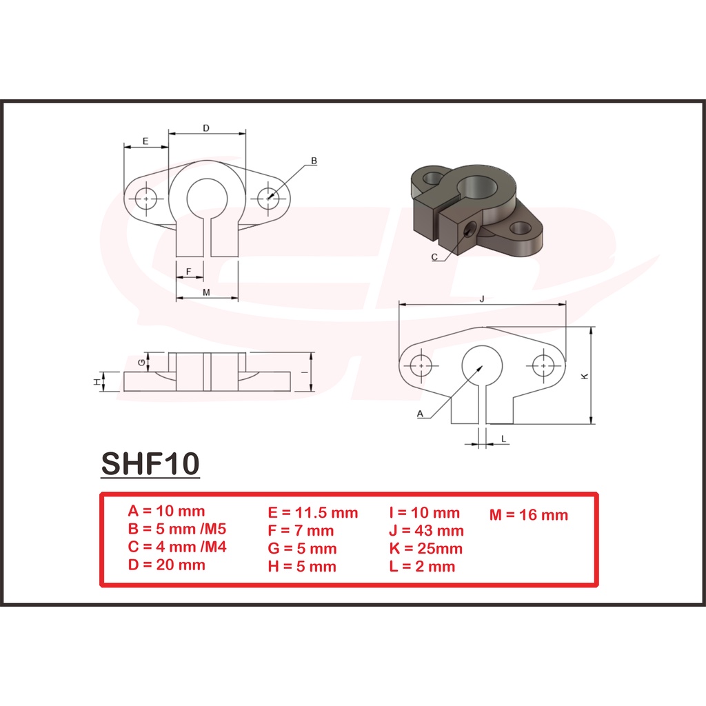 SHF10 Linear Rail Shaft AS10mm PART CNC & 3D PRINTER DIY