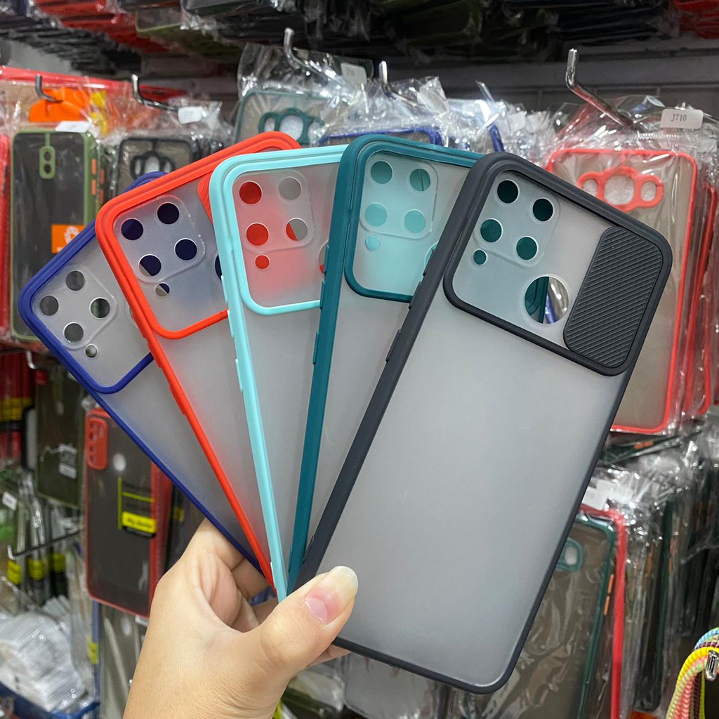 Realme C12 C15 C25 Narzo 20 Narzo 30A SLIDE CASE Protection Sleding Camera Matte Candy