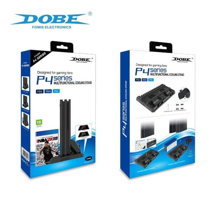 Dobe Kipas Pendingin Cooling Fan PS4 Slim Vertical Stand PS 4 Pro PS4 Fat Charging Charger Stik Ori