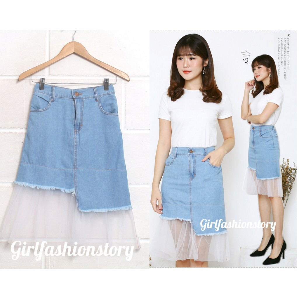 ALLURA TILE JEANS SKIRT ROK