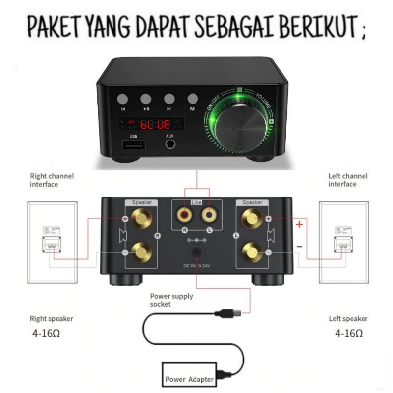 Paket Sound Cafe kantoran klinik Speaker 2 Titik Professional Sound 3R