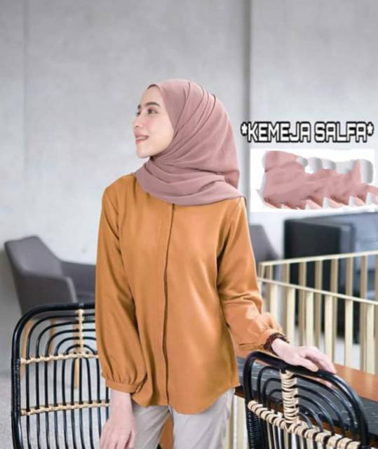 SALFA BLOUSE KEMEJA CASUAL KANTOR / Atasan Remaja / Jumbo