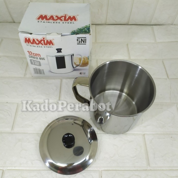 mug stainless maxim 12cm - cuntang stenlis tebal - gelas stenlis tebal