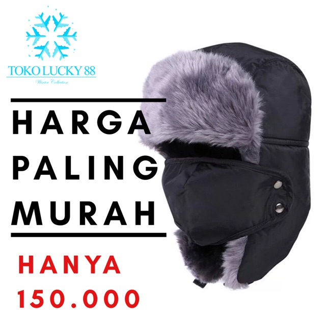 IMPORT MOLLAD Hat Bomber Topi Ushanka Parka Winter Musim Dingin Bulu Tebal Bomber Hat