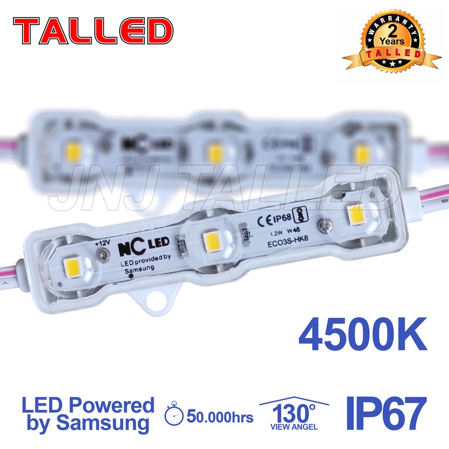 PAKET ISI 200 LAMPU NC HK8 MODULE LED 3 MATA 4500K 1.2W POWERED BY SAMSUNG MADE IN KOREA