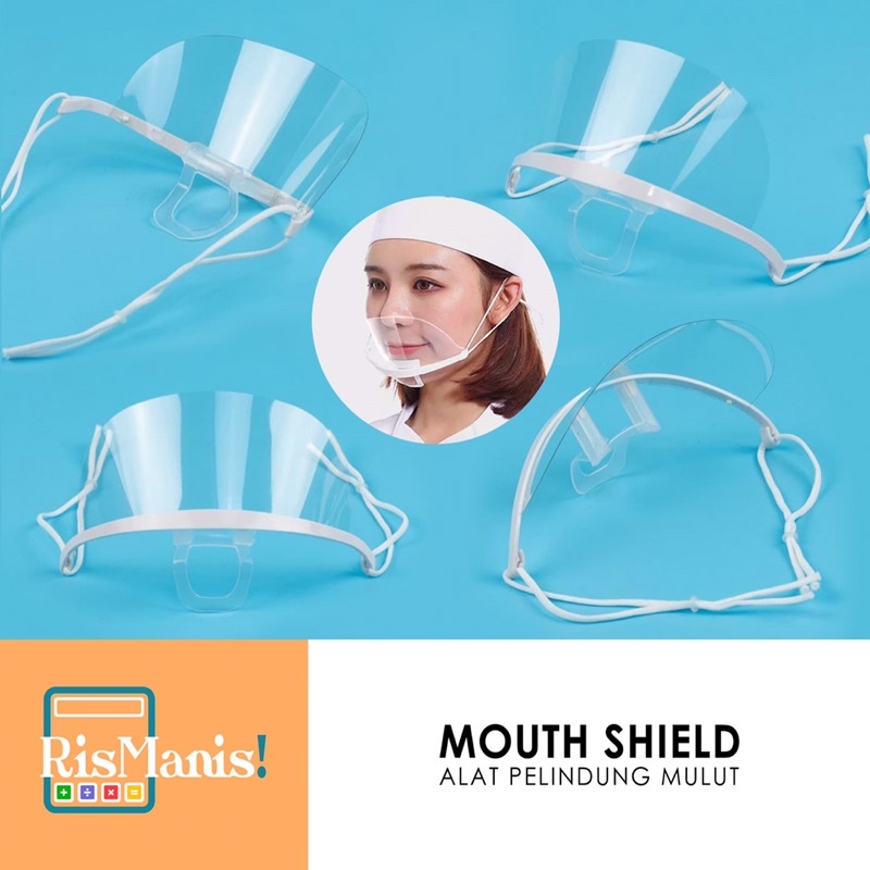 MOUTH SHIELD - APD Pengganti Masker Pelindung Mulut Transparan Anti Droplet Restoran Salon Nyaman