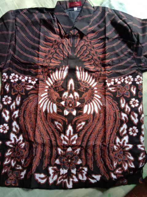 Batik Solo Jambul Putih Kemeja Pria Katun Halus Sragenan Full Furing