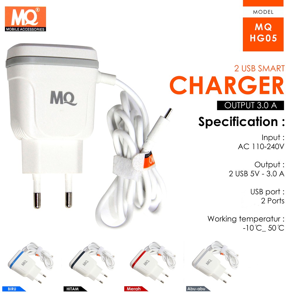 NEW TRAVEL CHARGER 2 USB 3.0A FAST CHARGER MQ-HG05