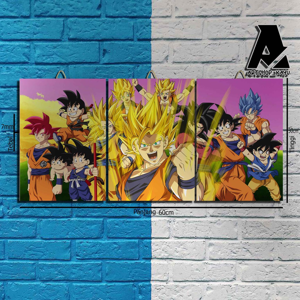 Hiasan dinding Hiasan Kamar DRAGON BALL Poster Kayu Pajangan Rumah/ dekorasi dinding / Walldecor