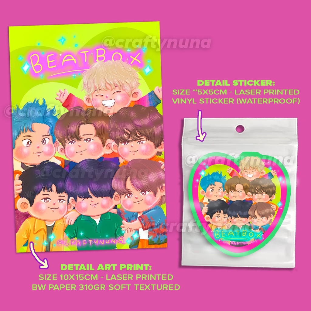(NC-031) NCT DREAM BEATBOX FAN ART PRINT &amp; STICKER VINYL fanart fanmade kpop stiker deco cute lucu unik