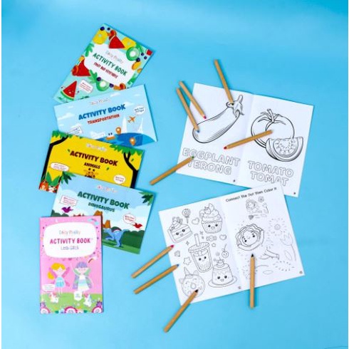 kiddiwear Easy Peasy - Activity Coloring Book - Buku Edukasi Belajar Menggambar dan Mewarnai