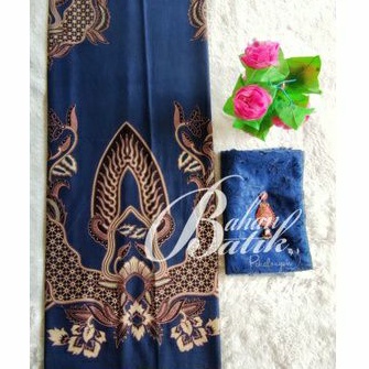 Bahan Batik Pekalongan Set Brokat Warna Biru Dongker
