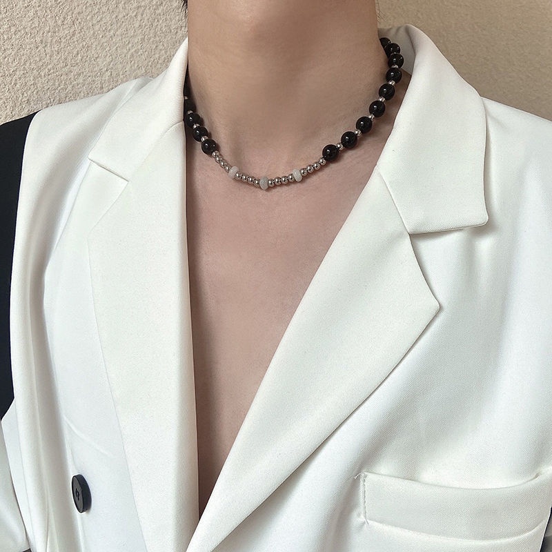 Stitching Pearl Necklace Accessories Trendy Short Clavicle Chain Temperament