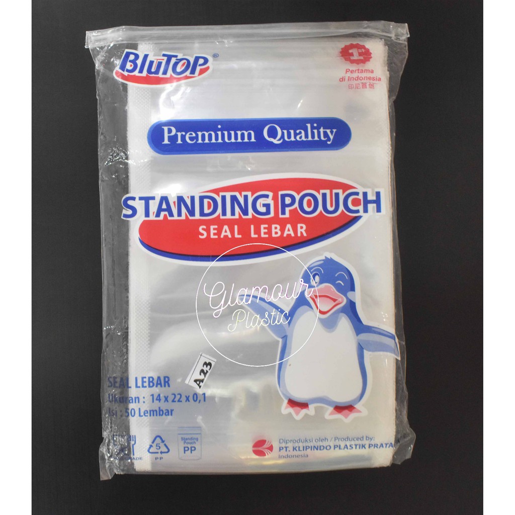 Standing Pouch Double Sealer Ukuran 14x22 cm (1 Pack isi 50 pcs/lembar)/Kemasan Plastik Untuk Snack/