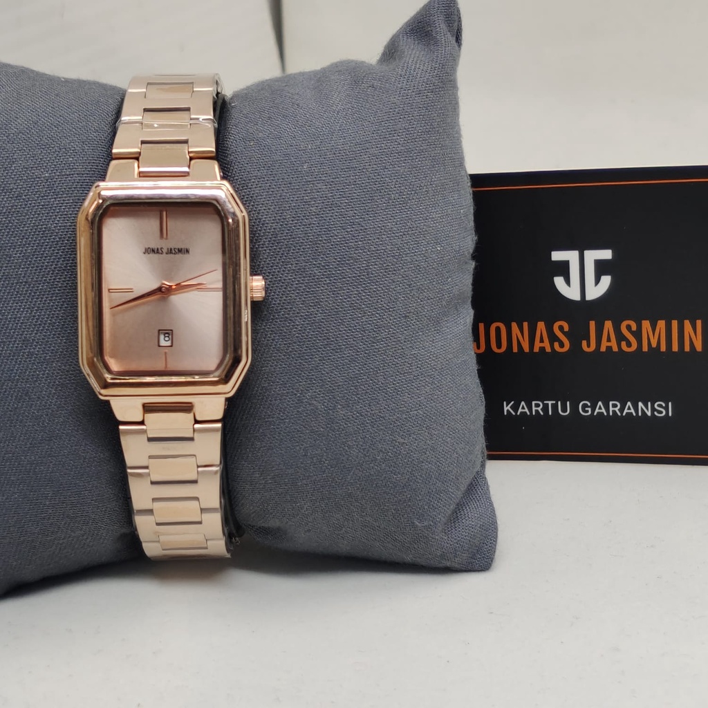 Jam Tangan Wanita Jonas Jasmin E2855T Tali Rantai Tanggal Aktif Free Box Exclusive &amp; Baterai