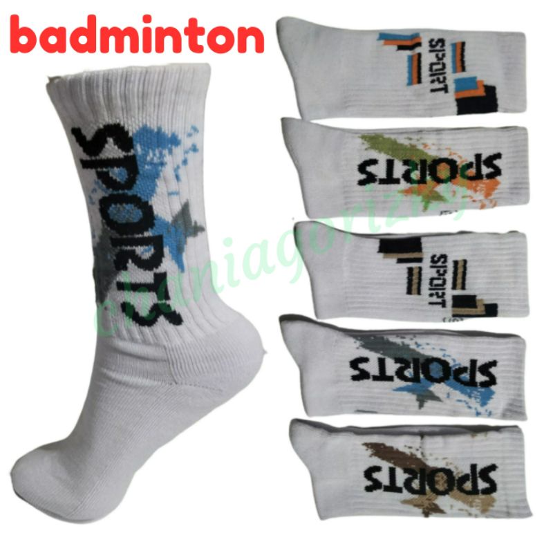 KAOSKAKI SPORTY/BADMINTON MOTIF PRIA/WANITA/KAUS KAKI OLAHRAGA UKURAN SEBETIS BAHAN TEBAL MOTIF SIMPLE MODEL TERBARU