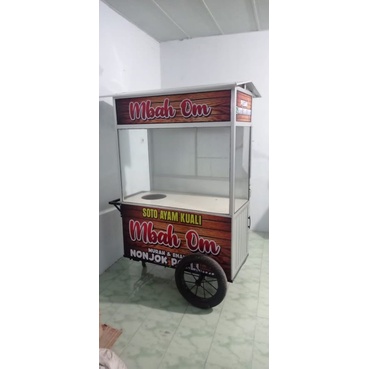 rombong soto,bakso,pentol/serbaguna almunium 120x60x190