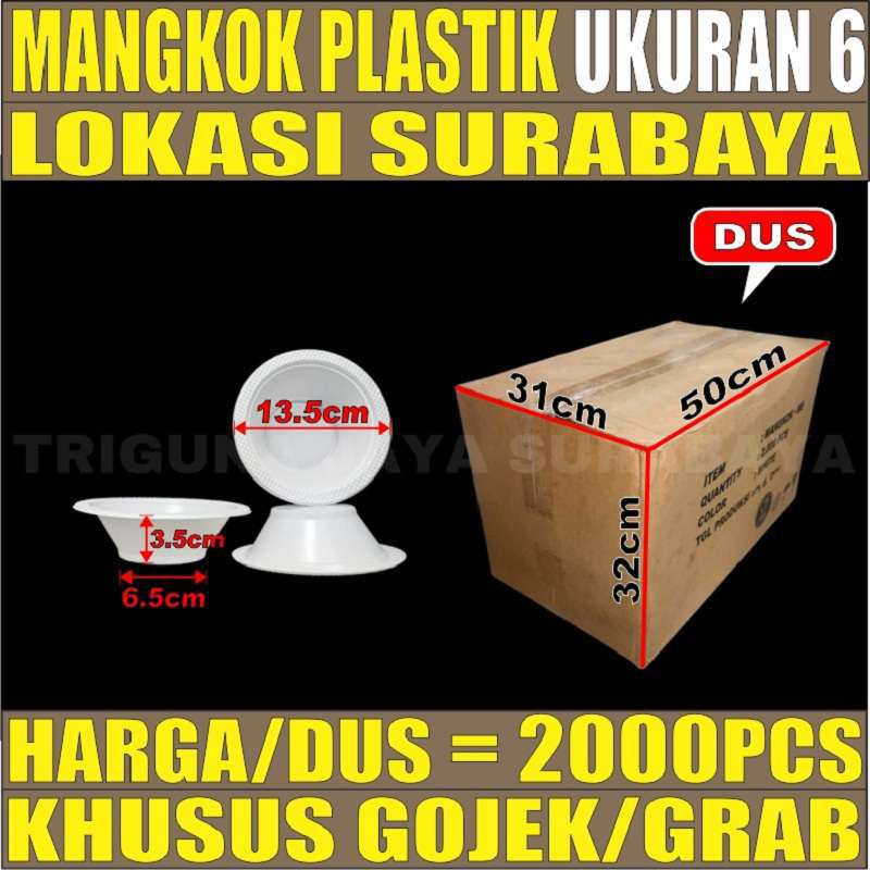 Mangkok Plastik 1000pcs Per Dus Uk 6 Sedang M Disposable Murah M6 Mangkuk Sekali Pakai Surabaya