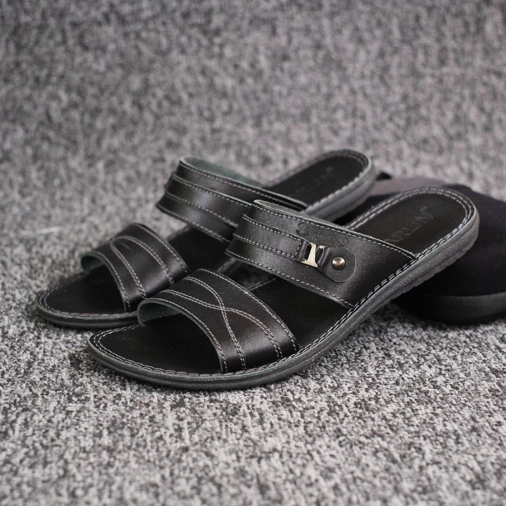 SANDAL SLIDE PRIA DEWASA SANTAI PRIA MINING BARLIN SLOP KULIT ASLI ORIGINAL CASUAL 100% PRIA KERJA KANTOR NYAMAN || SANDAL SLOP PRIA INDIAN TERBARU LEBARAN 2022