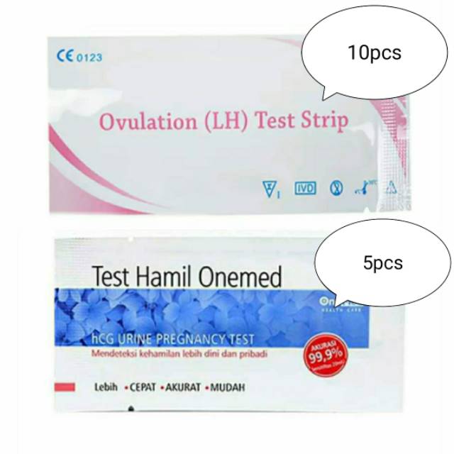 10pcs Ovulation LH Test + 5pcs Test Hamil Onemed