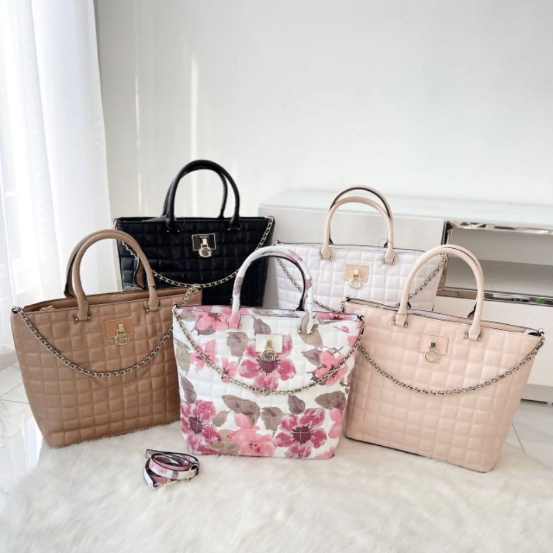 PROMO SALE Tas Guess selempang jinjing sling bag hitam nude flower bunga putih pink