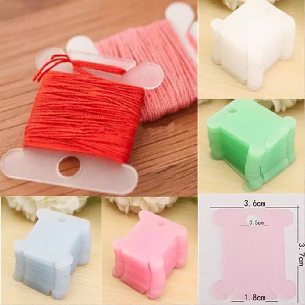 [10 PCS] Plastic Bobbin Card / Kartu Gulung Benang Sulam - ISI 10 PCS