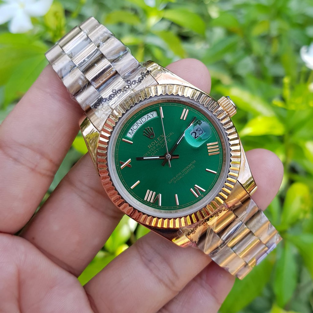 termurah ROLEX president rose gold DAYDATE, automatic, all steel rosegold, 40mm free big box
