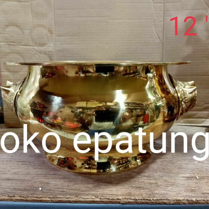 Tempat Bakar Dupa - Hio Lo Hiolo Kuningan Kepala Singa 12 "