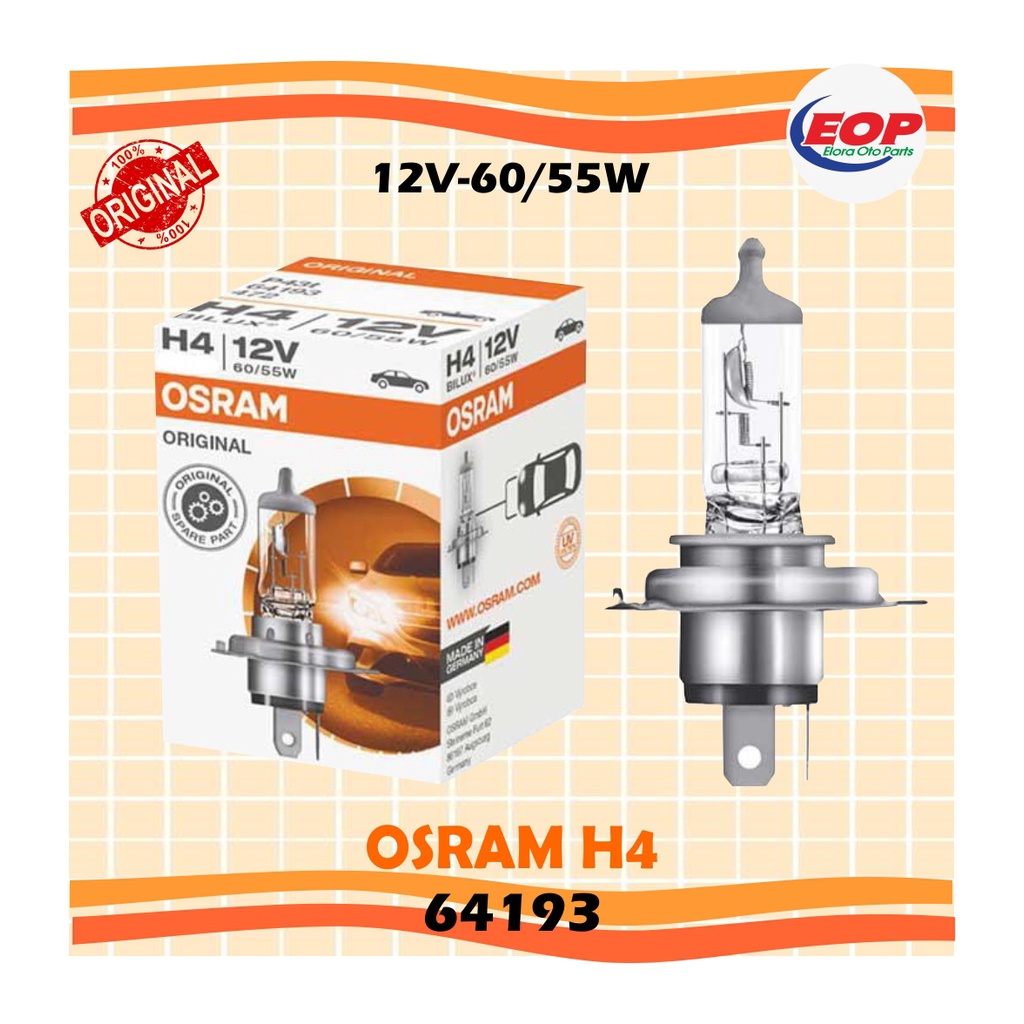 Bohlam osram h4  60/55w 12v billux- Headlamp std 64193