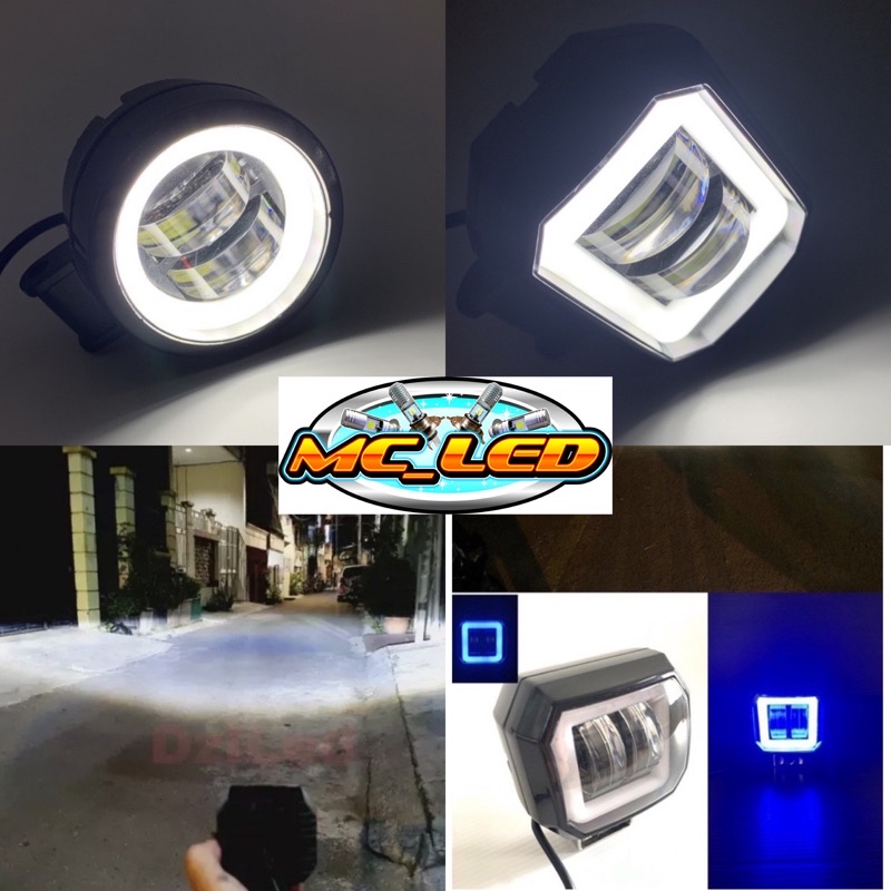 COD Lampu Tembak Sorot LED  CWL 2 Mata Lensa 4D CREE Angel Eye Kotak Square