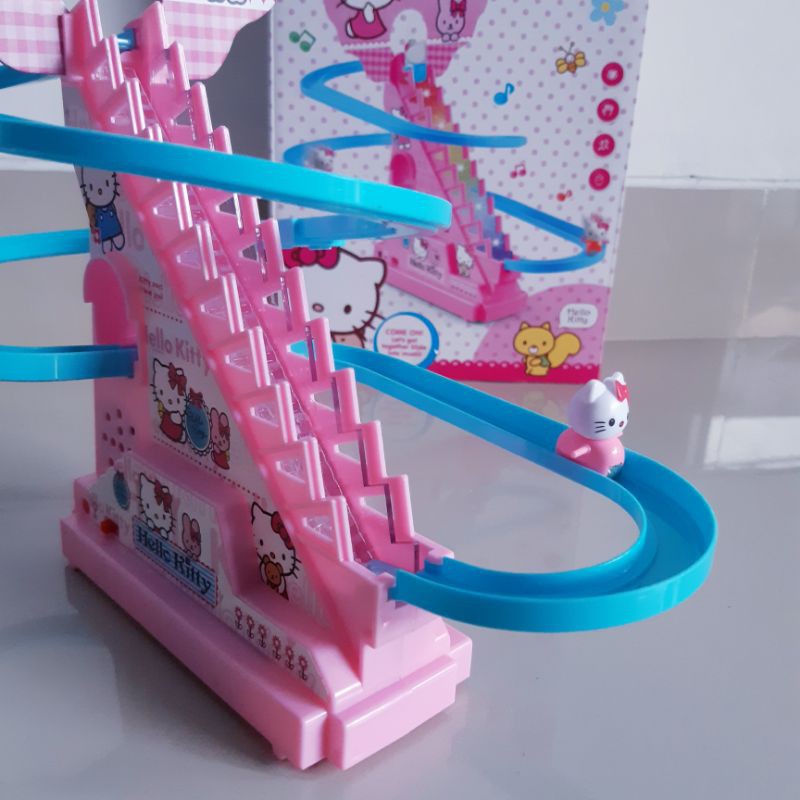 Mainan Track Hello Kitty Perosotan Tangga Rel Slide Anak Edukatif