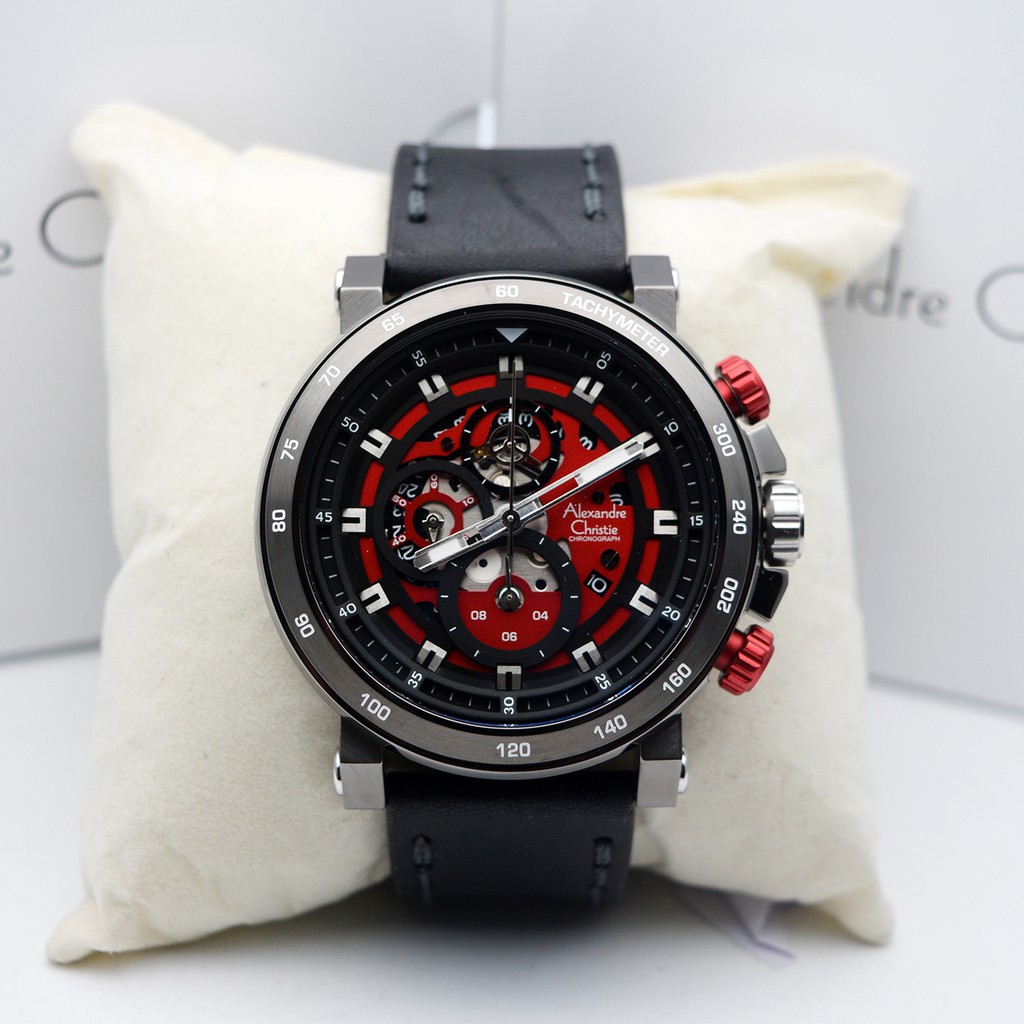 Alexandre Christie AC 6429 Black Grey Knop Red Men Original