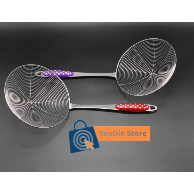 Serok Serokan Saringan Tirisan Gorengan Stainless Gagang Polkadot