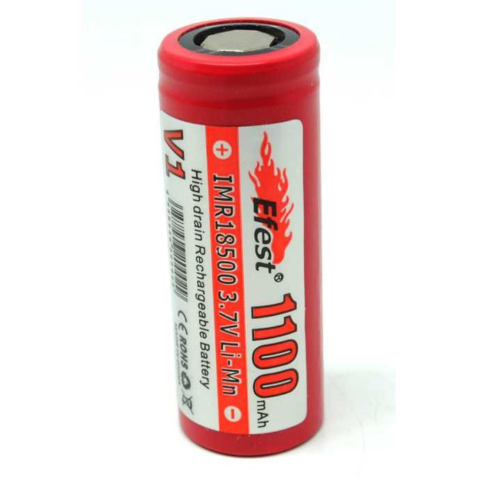 Efest IMR 18500 Li-Mn Battery 1100mAh 3.7V