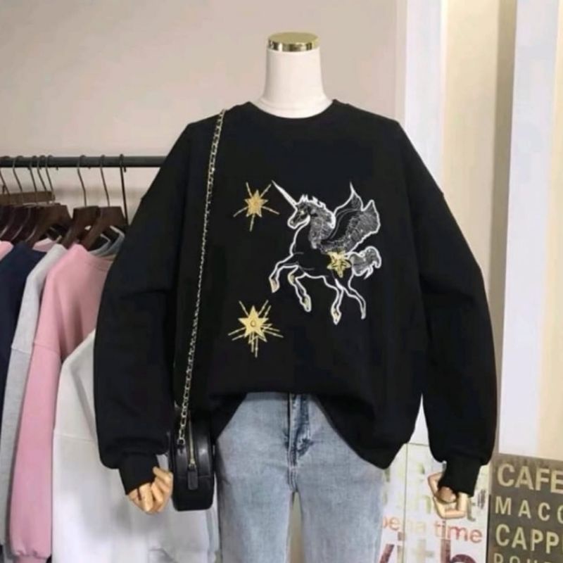 Unicorn sweater outerwear fashion remaja wanita